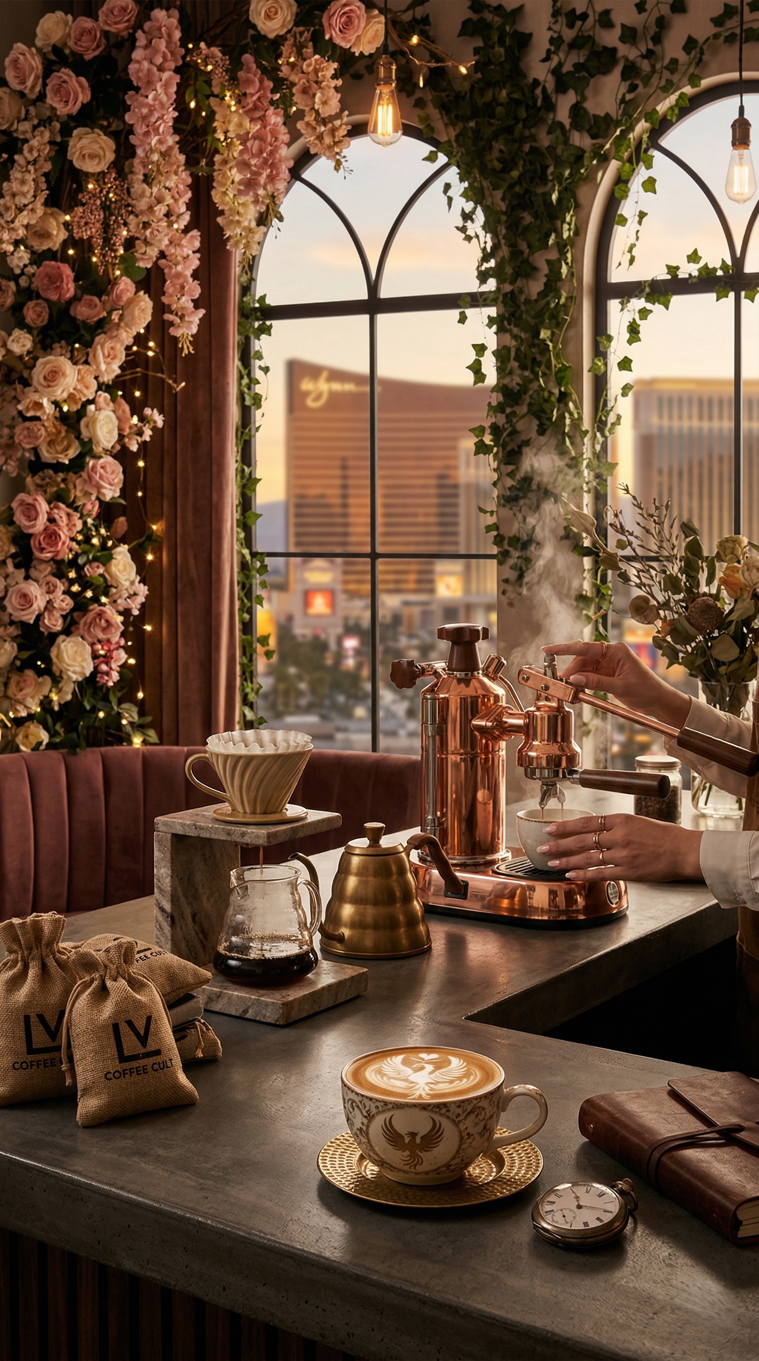 Perfect latte art at Cafe Lola