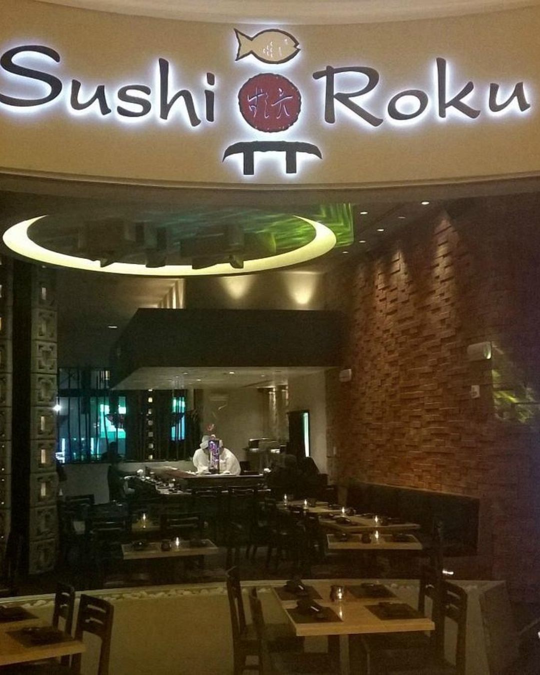 Sushi Roku window view of Las Vegas Strip