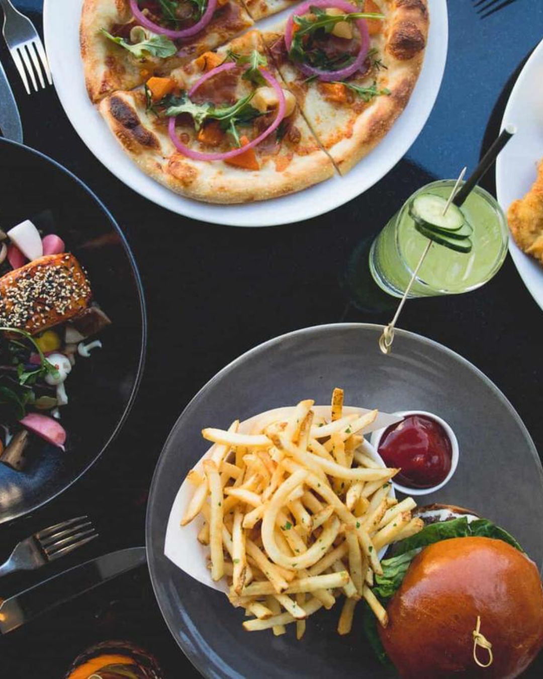 Spago smoked salmon pizza