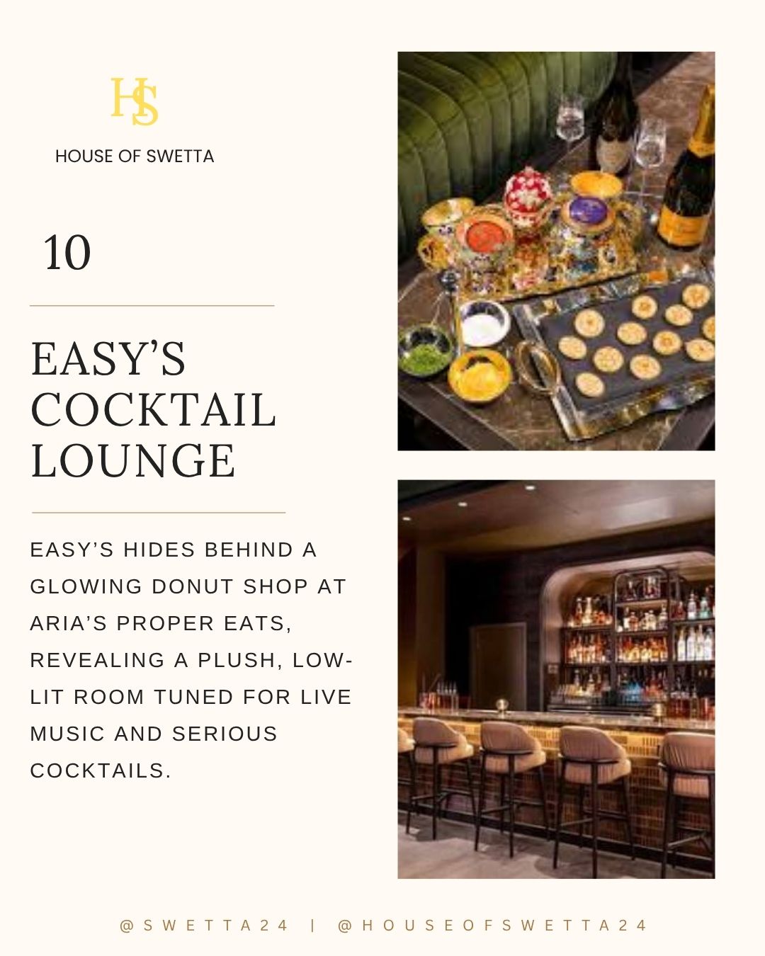 Easy's Cocktail Lounge intimate velvet seating at ARIA
