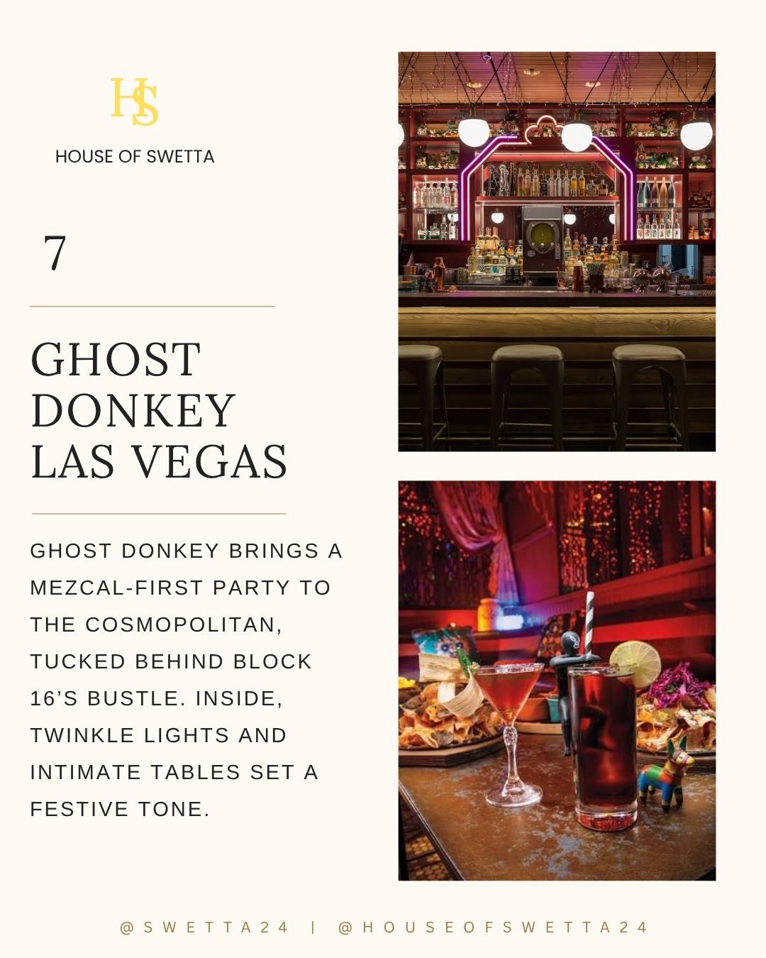 Ghost Donkey mezcal bar with sparkling overhead lights