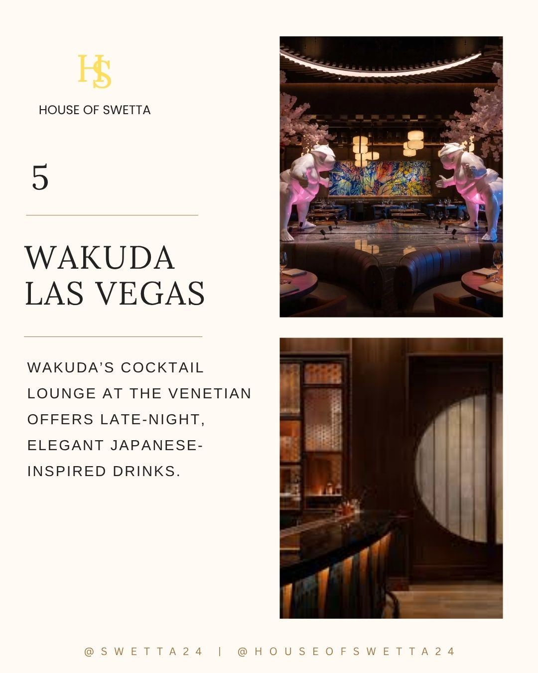 Wakuda lounge and cocktail experience at The Palazzo