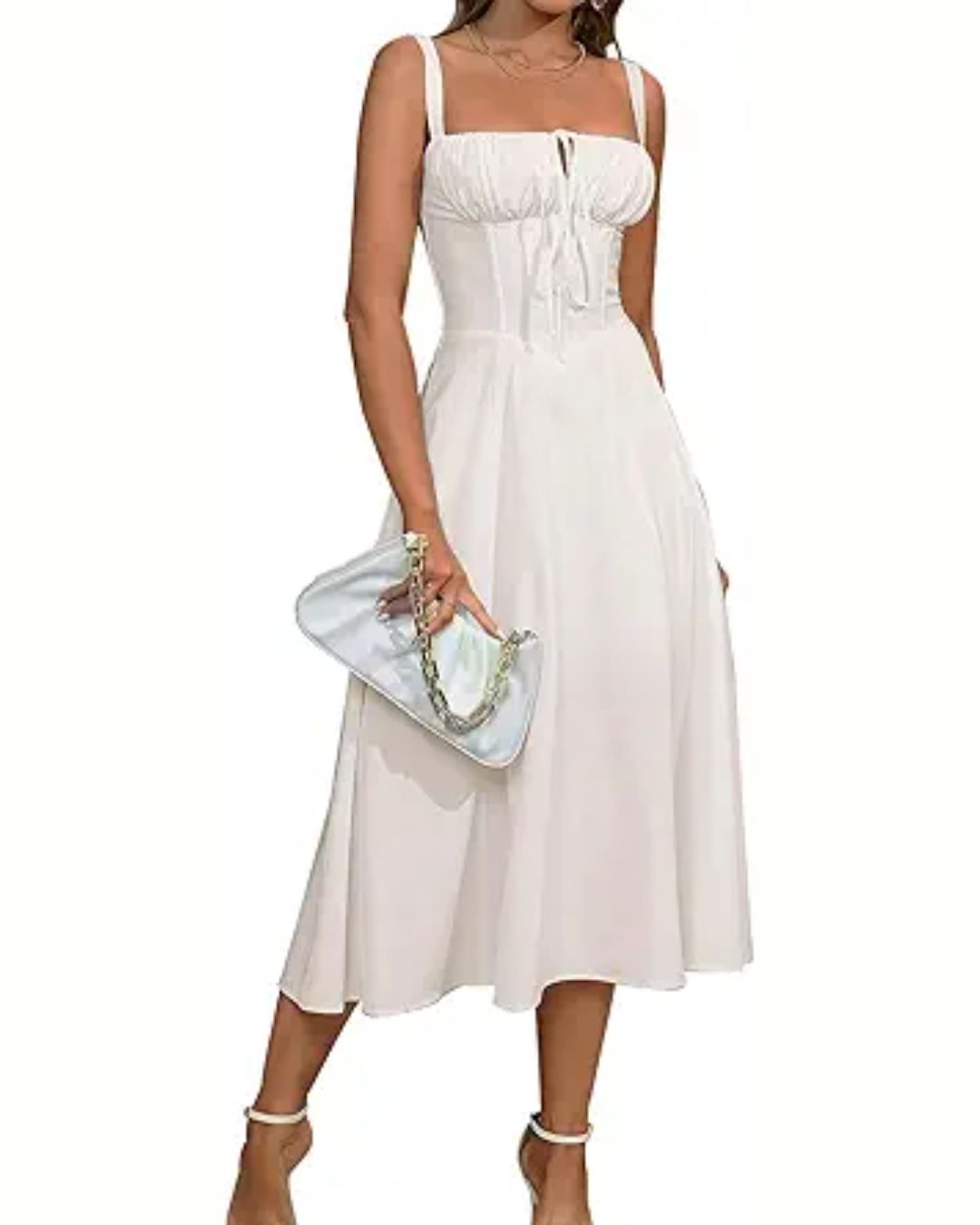 Ruched Tie-Front Corset Dress