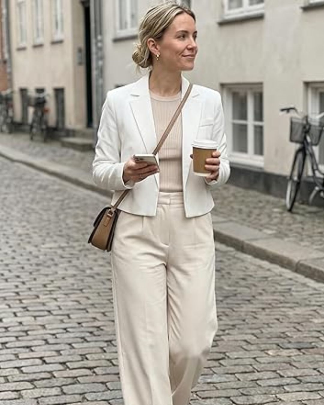 Cropped White Blazer